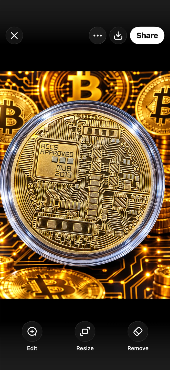 Gold-Tone Bitcoin Collectible Coin - photo 2