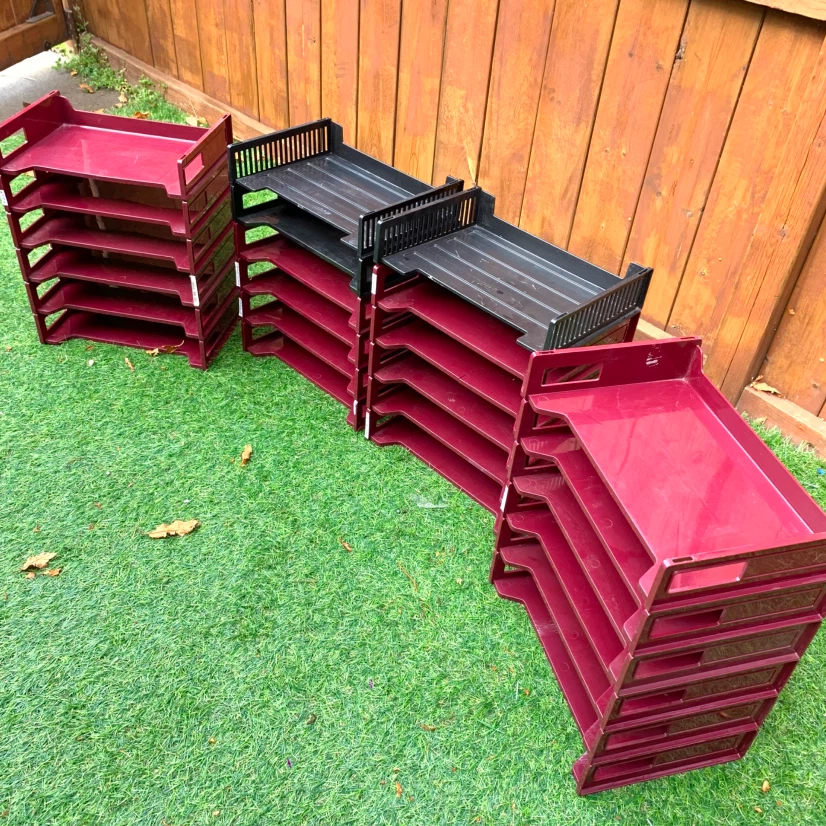 Stackable Document Trays Organizer Desk File Storage Office