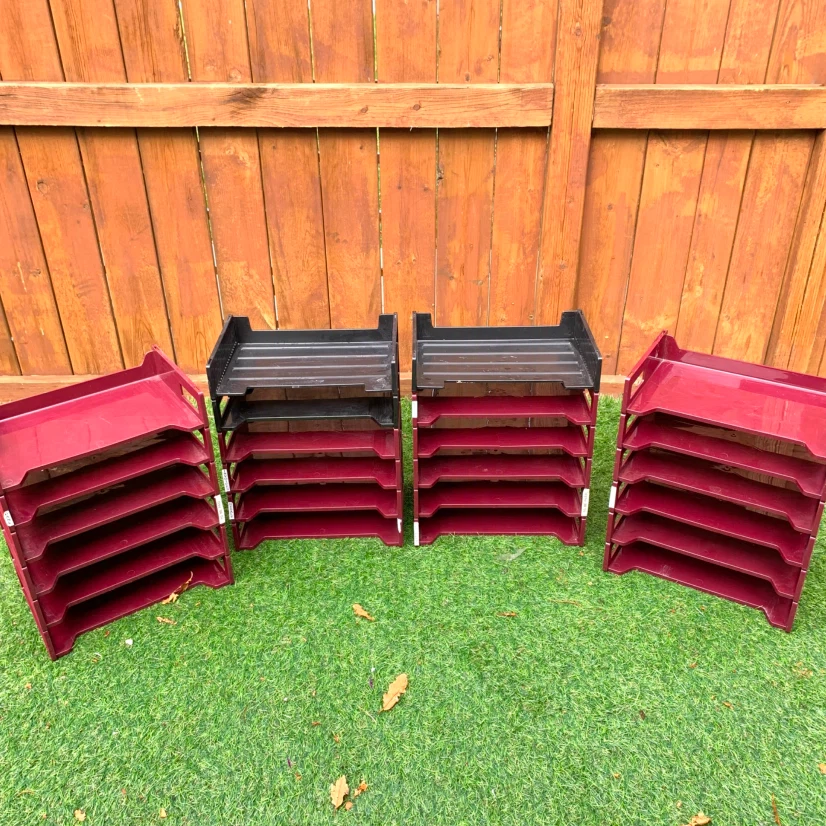Stackable Document Trays Organizer Desk File Storage Office - photo 3