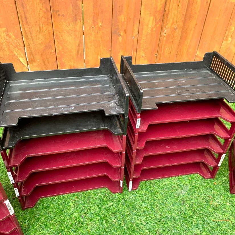 Stackable Document Trays Organizer Desk File Storage Office - photo 5