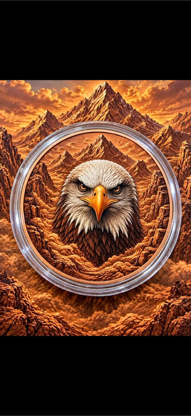 1 oz .999 Fine Copper Eagle Design Coin
