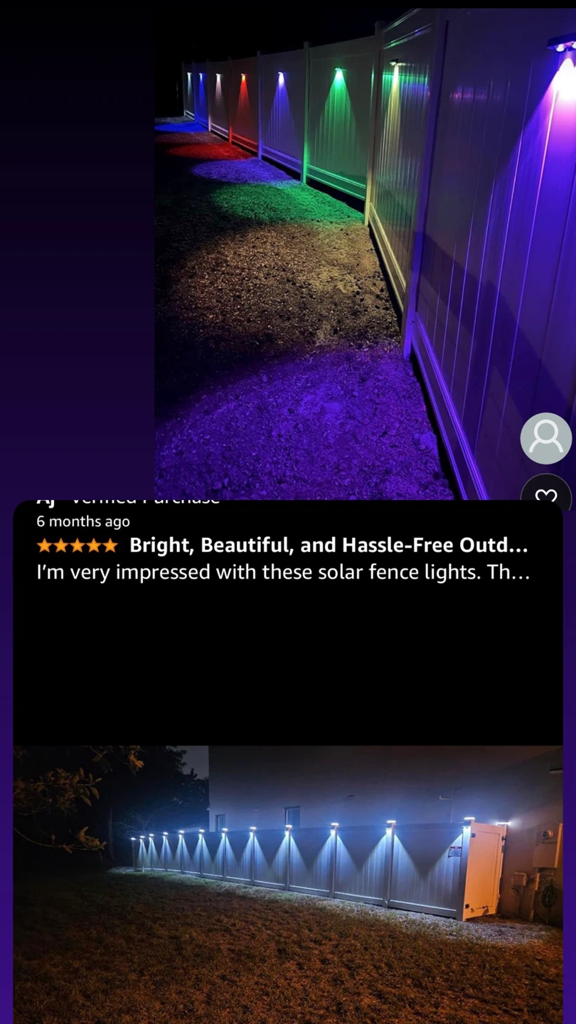 SOLPEX Solar Fence Lights 12-Pack