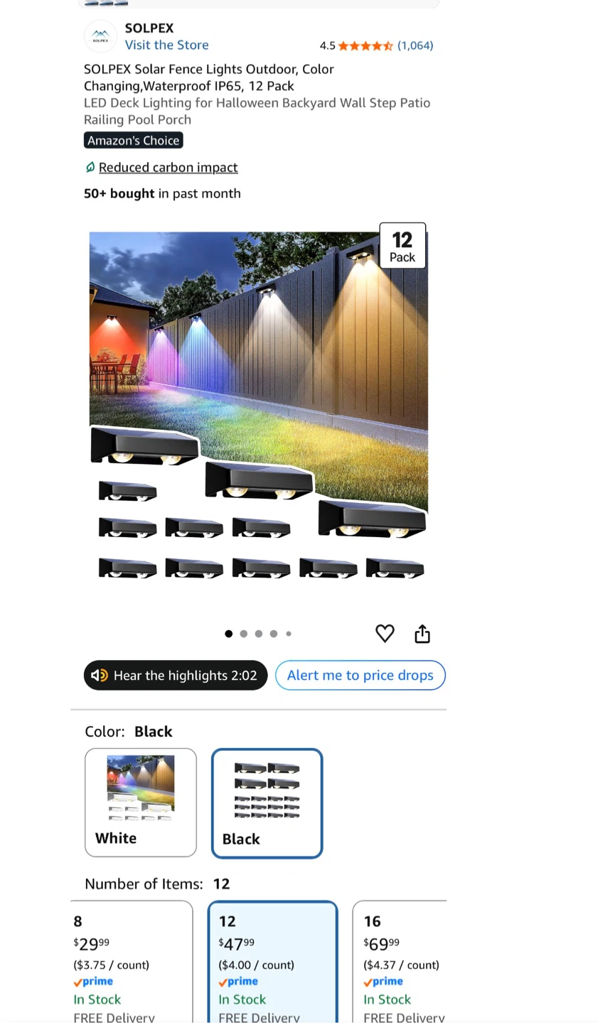 SOLPEX Solar Fence Lights 12-Pack - photo 3