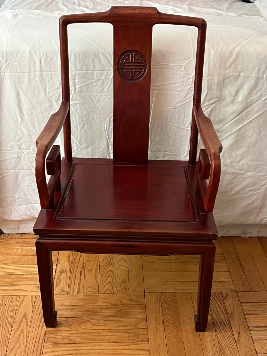 Asian-Style Wooden Desk and Chair Set - photo 3