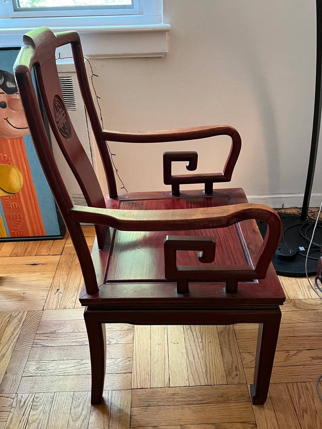 Asian-Style Wooden Desk and Chair Set - photo 5