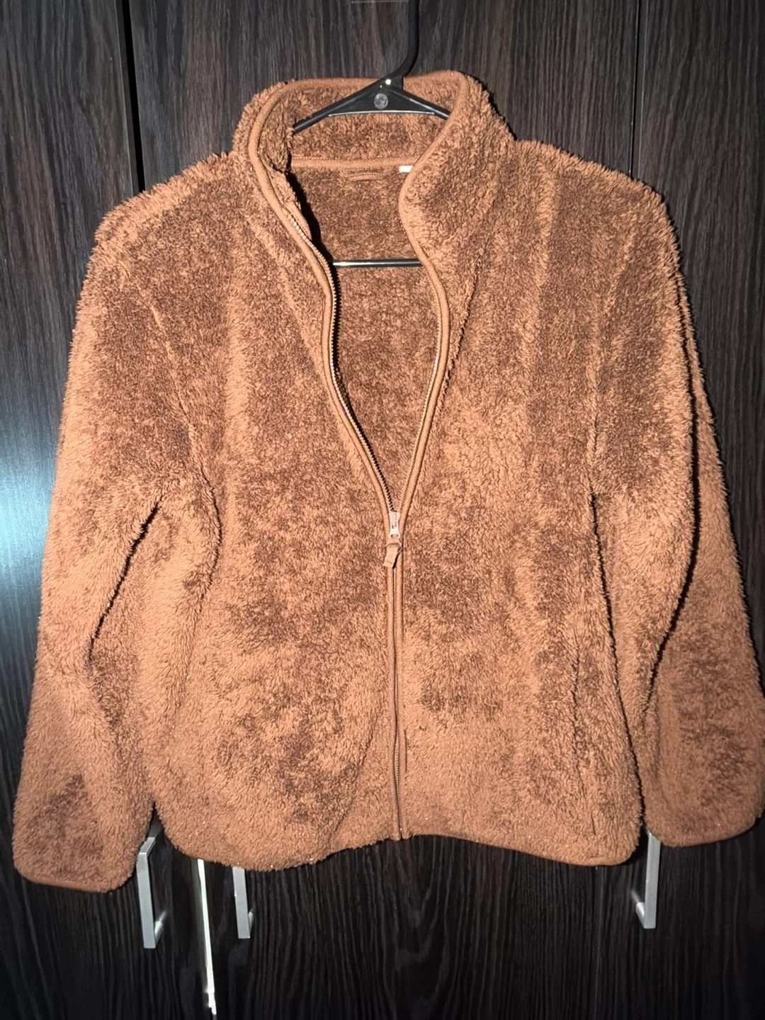 Uniqlo Brown Fluffy Fleece Zip-Up Jacket