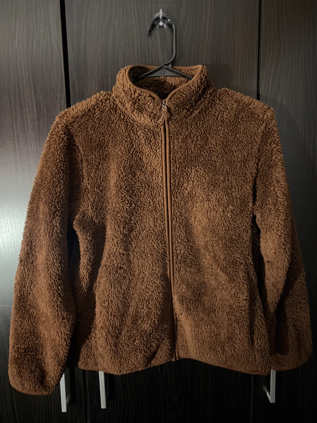 Uniqlo Brown Fluffy Fleece Zip-Up Jacket - photo 2