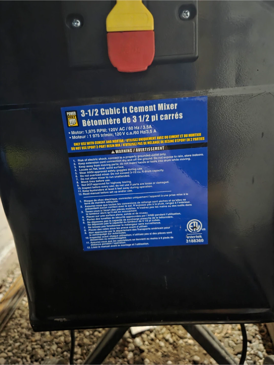 Power Fist 3-1/2 Cubic Ft Cement Mixer - photo 3