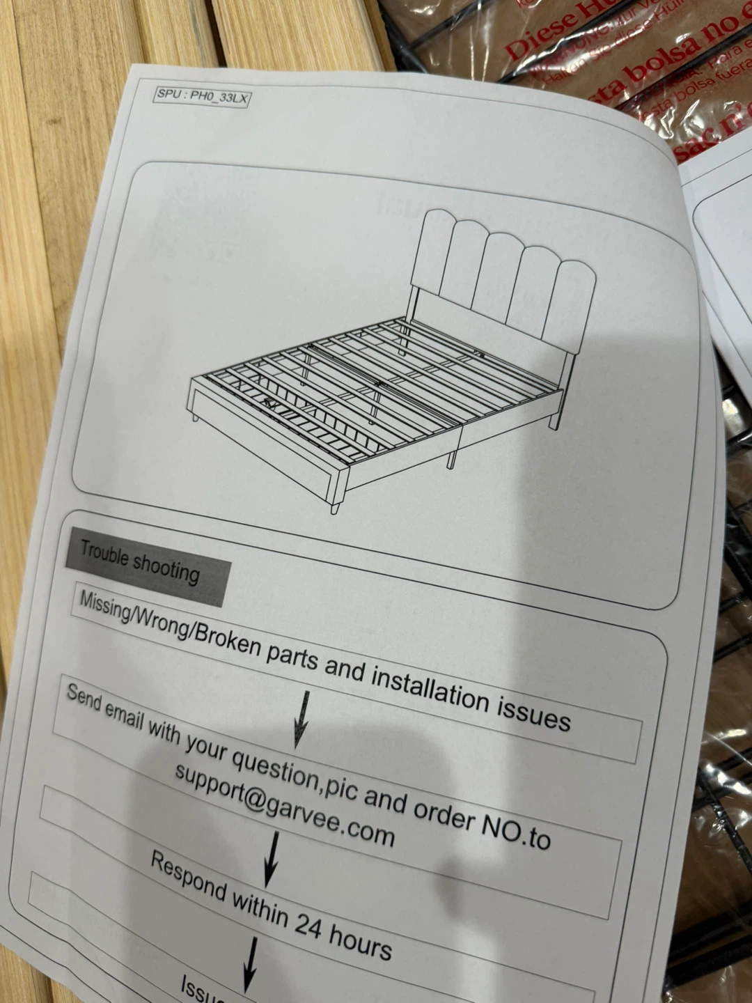 Garvee Platform Bed Frame twin size with Headboard - photo 3