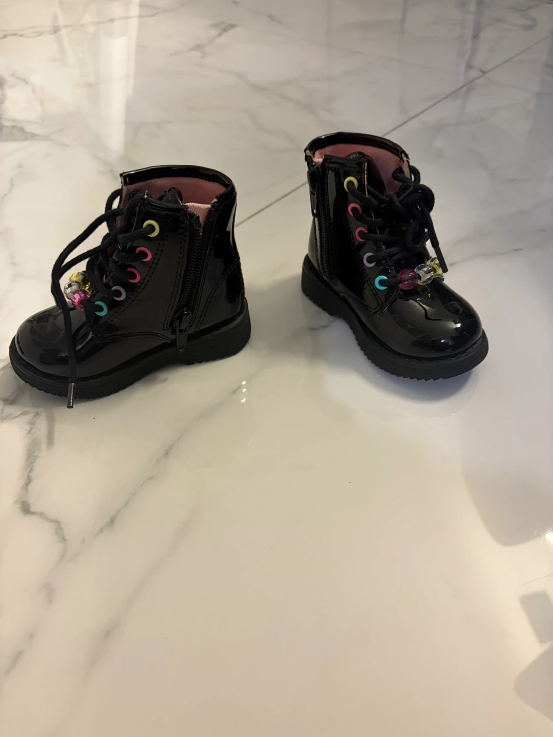 The Children's Place Black Patent Boots Size 4