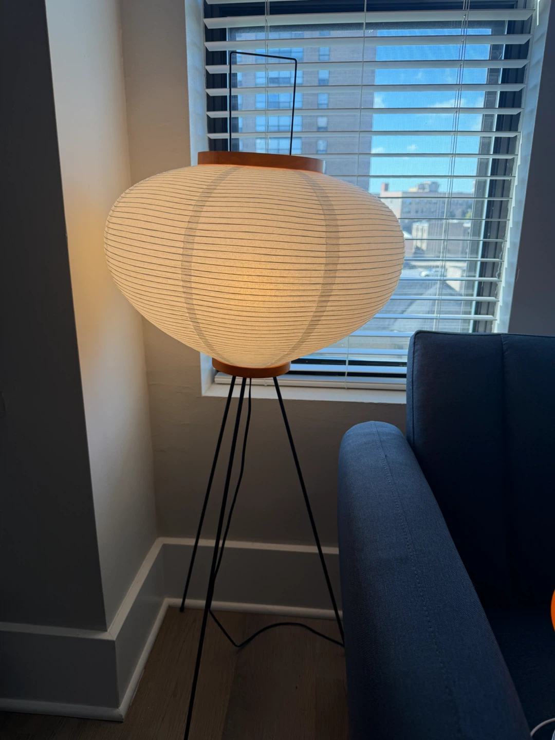 Rice Paper Tripod Floor Lamp