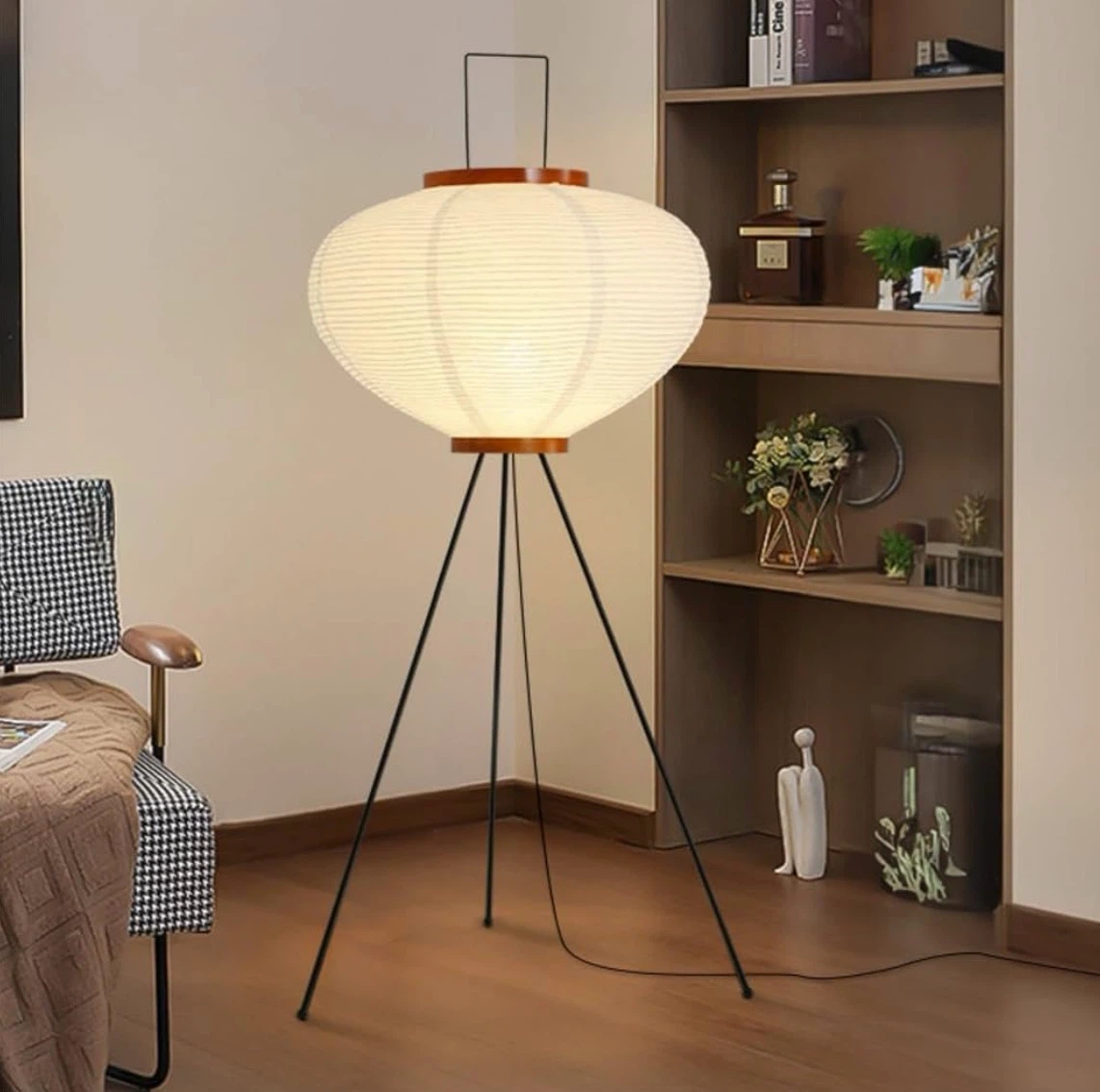Rice Paper Tripod Floor Lamp - photo 3
