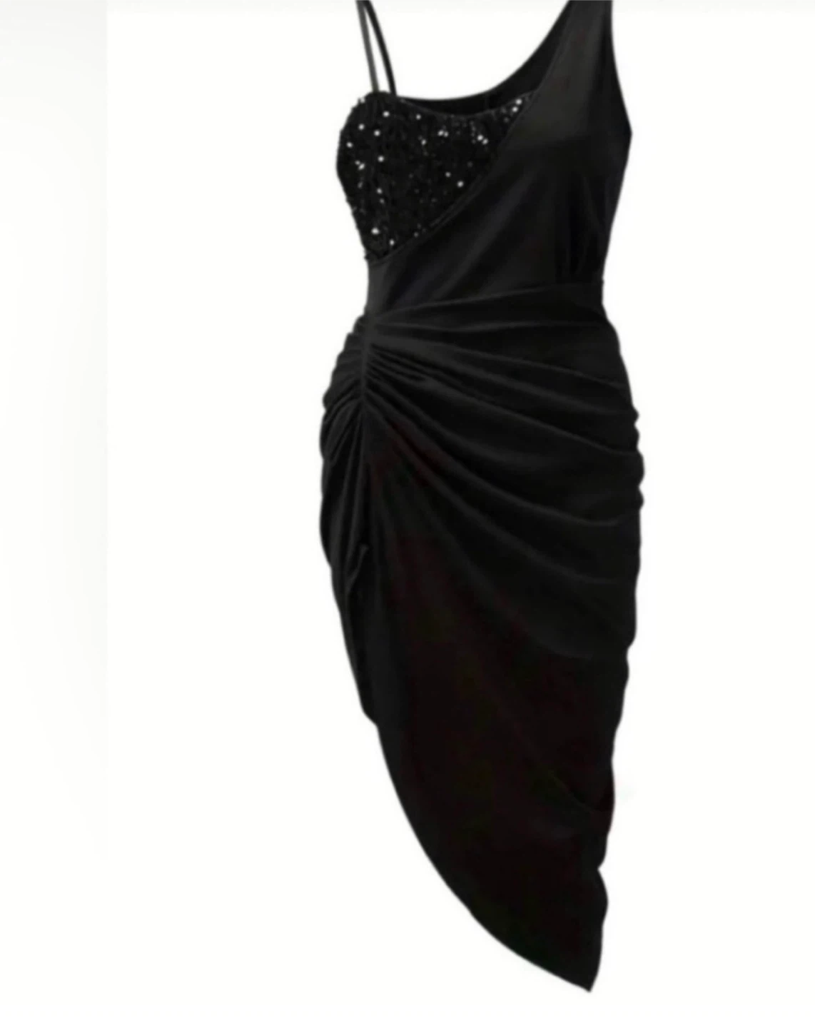 Black One-Shoulder Sequin Dress - photo 3