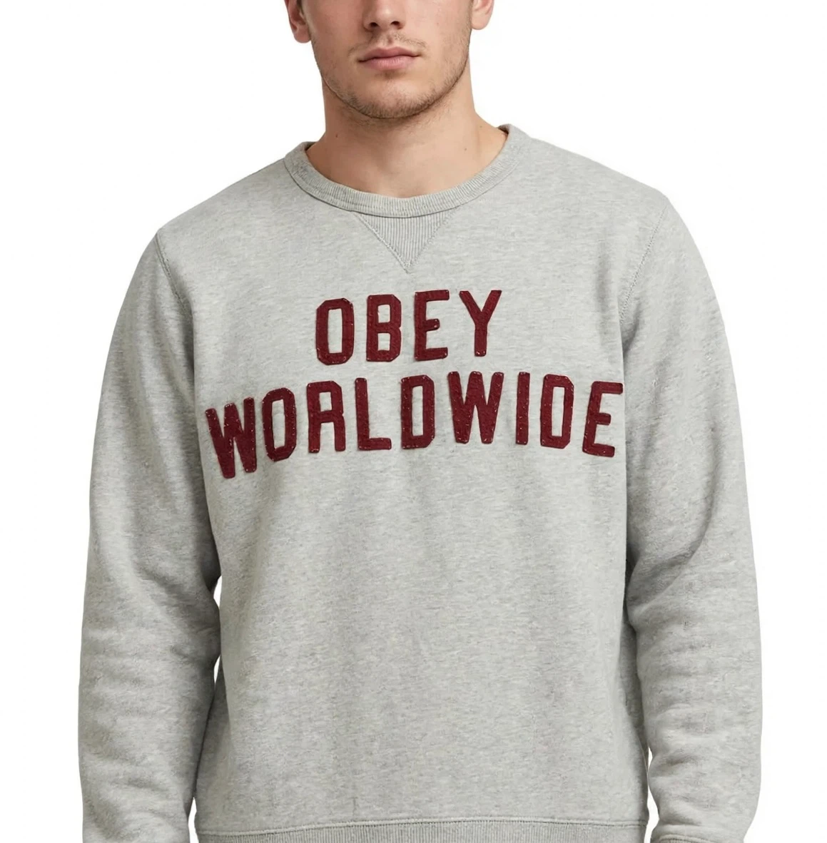 Obey Worldwide Grey Crewneck Sweatshirt - photo 2