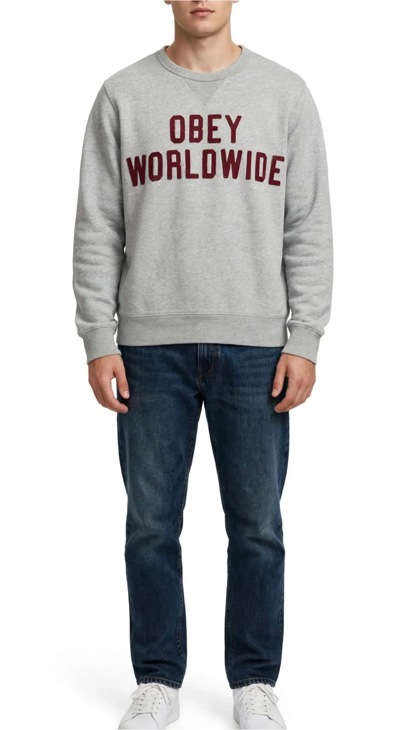 Obey Worldwide Grey Crewneck Sweatshirt - photo 3