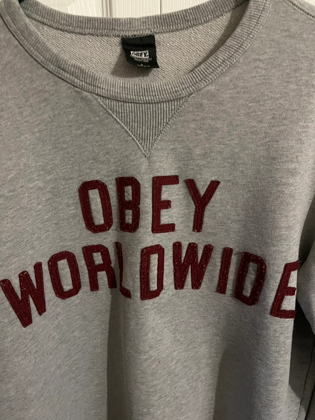 Obey Worldwide Grey Crewneck Sweatshirt - photo 4