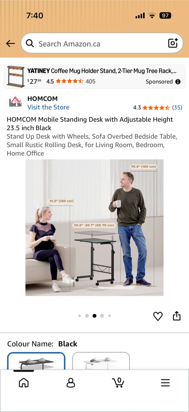 HOMCOM Mobile Standing Desk - photo 4