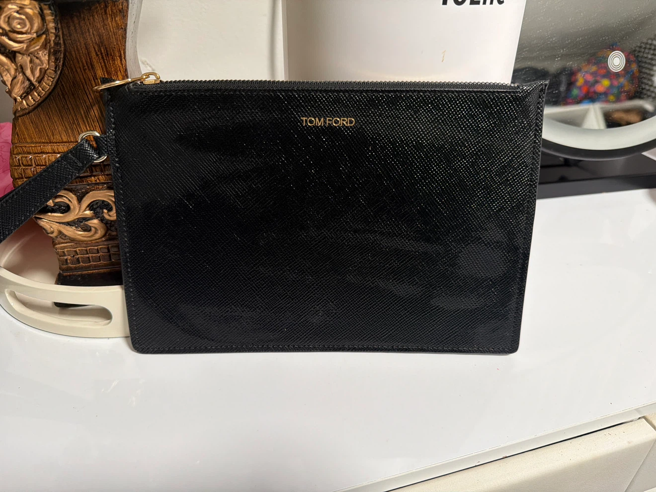 Tom Ford Black Leather Clutch