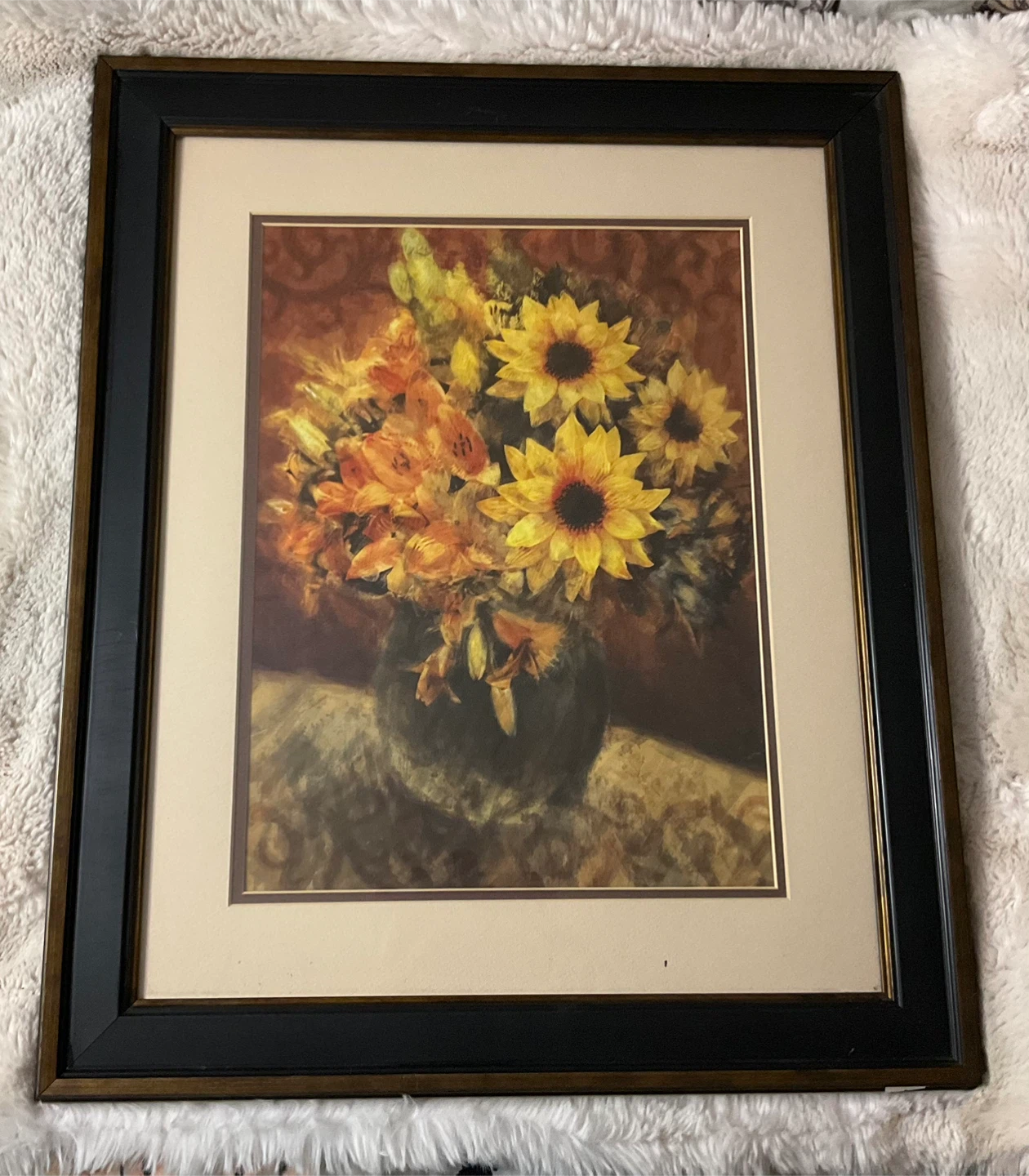 Framed Sunflower Art