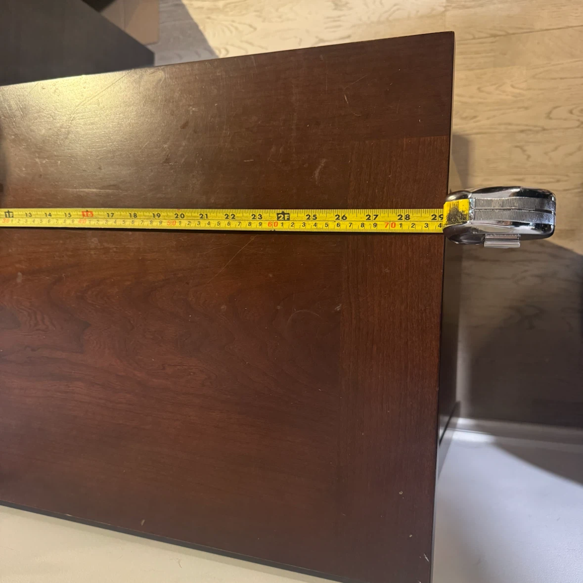 Dark Brown Wooden Dresser Nightstand with Three Drawers - photo 2