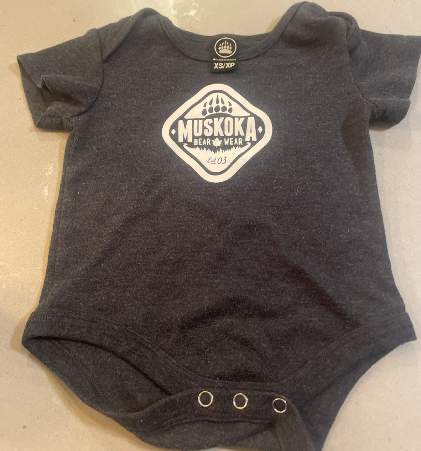 Muskoka Bear Wear Infant Bodysuit XS