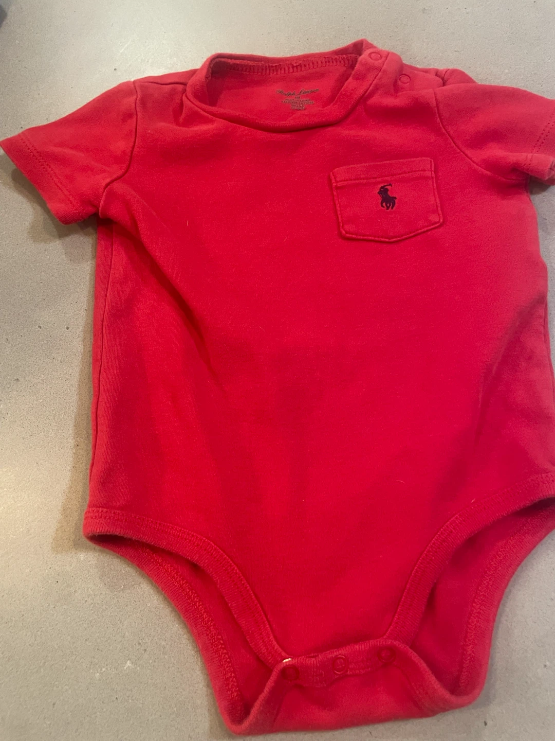 Ralph Lauren Red Baby Bodysuit