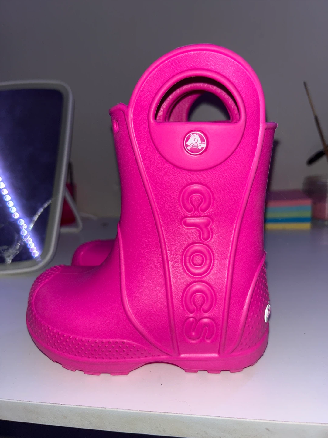 Pink Crocs Rain Boots Size  C 7