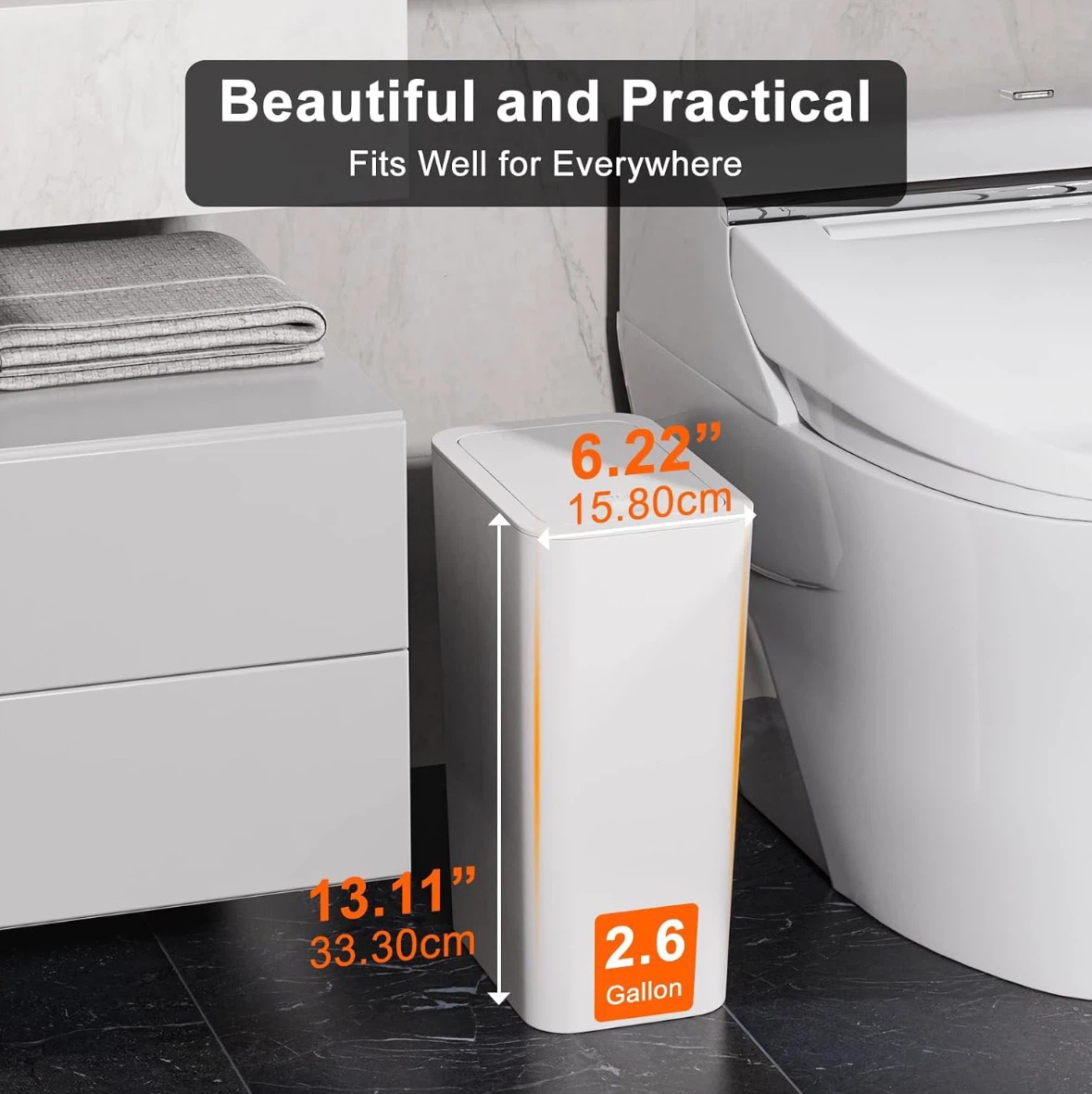 2.6 Gallon / 10L Trash Can with Lid - photo 4