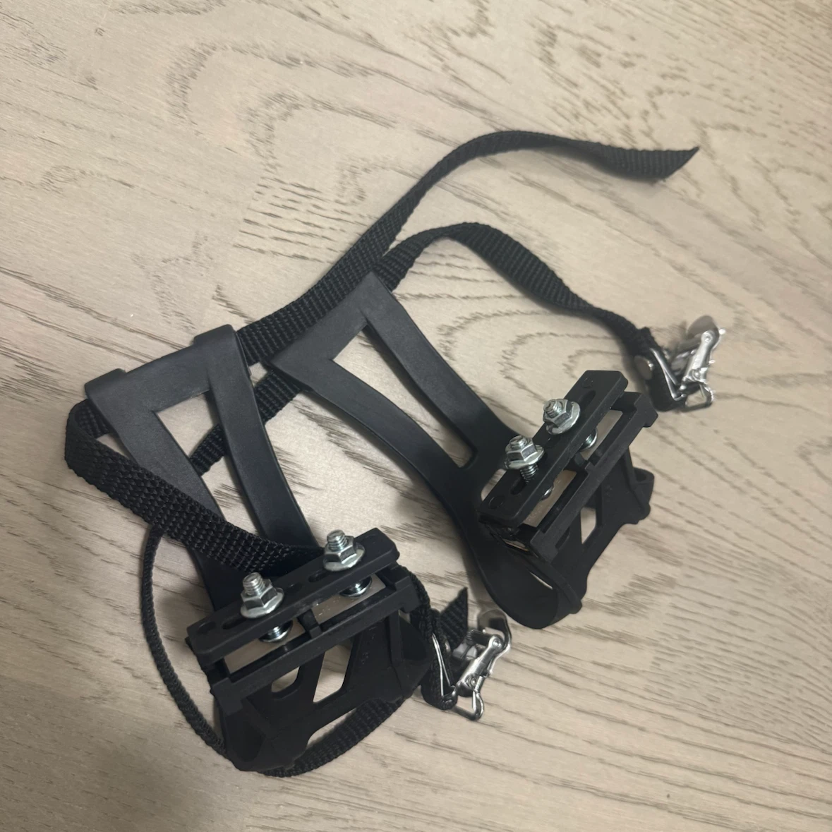 Bicycle Pedal Bindings Toe Clips with Straps - photo 4