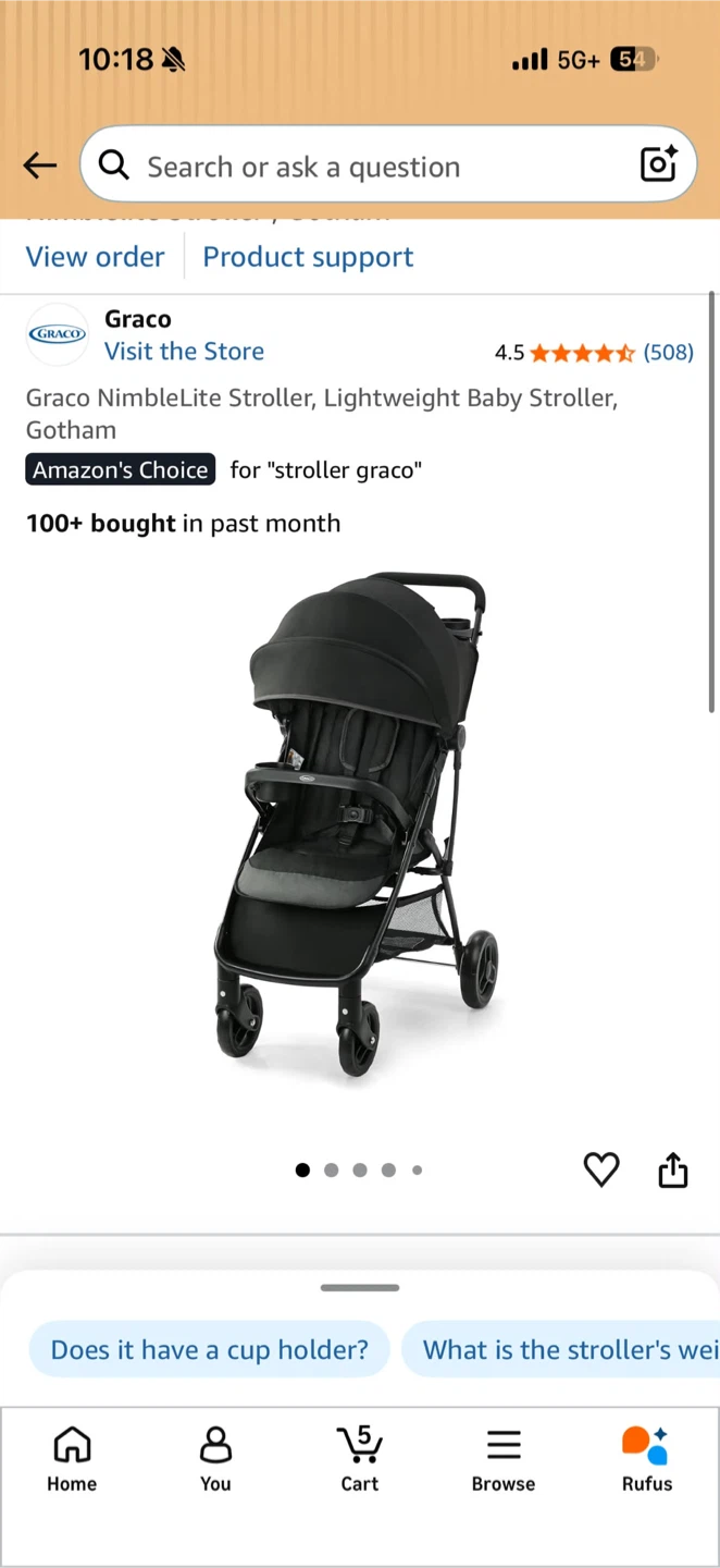 Graco NimbleLite Lightweight Stroller - Gotham - photo 5