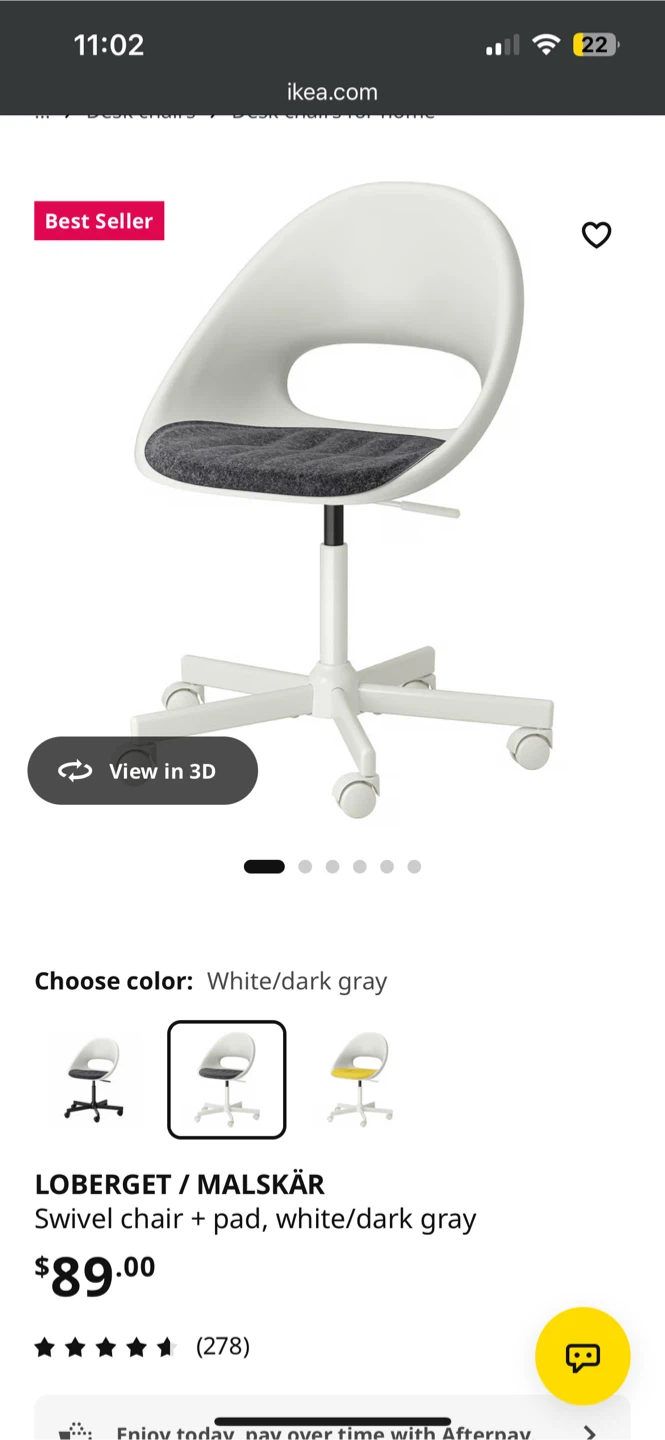 IKEA LOBERGET/MALSKÄR Swivel Chair