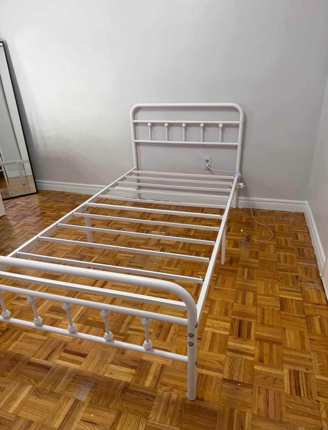 White Metal Twin Bed Frame - photo 3