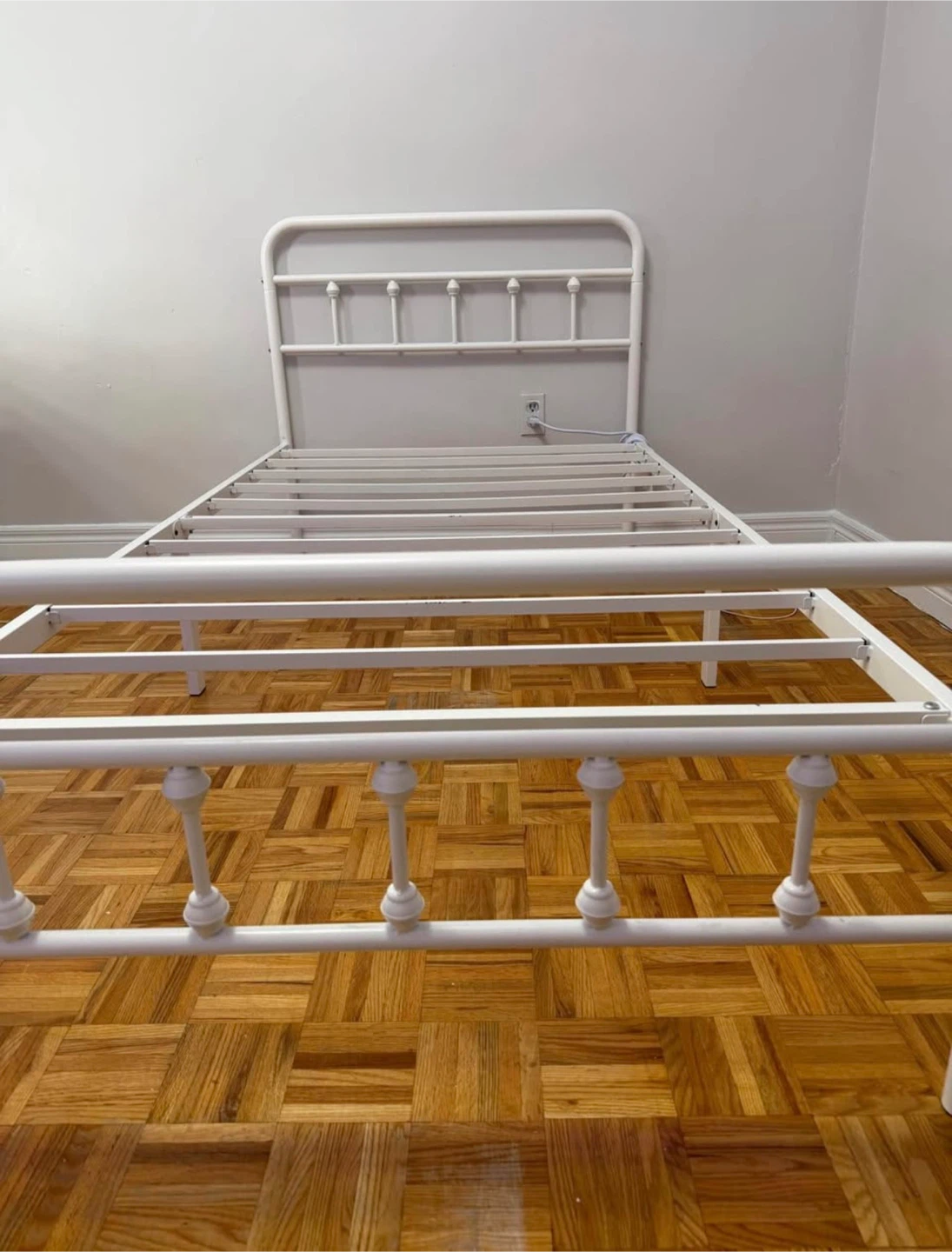 White Metal Twin Bed Frame - photo 4