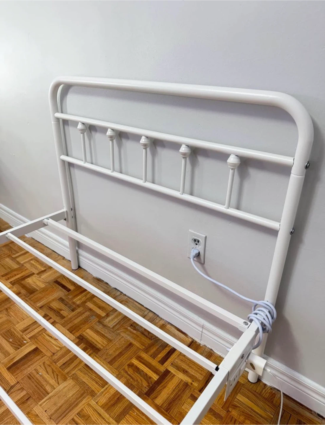 White Metal Twin Bed Frame - photo 5