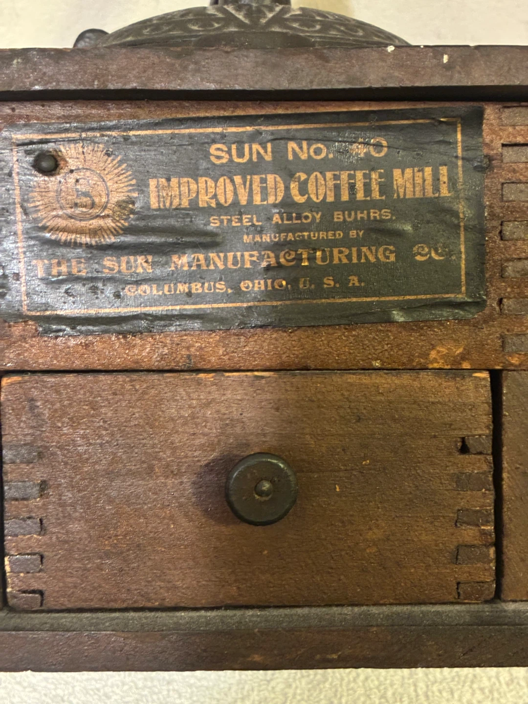 Antique  Sun No. 40 Improved Coffee Mill - photo 3