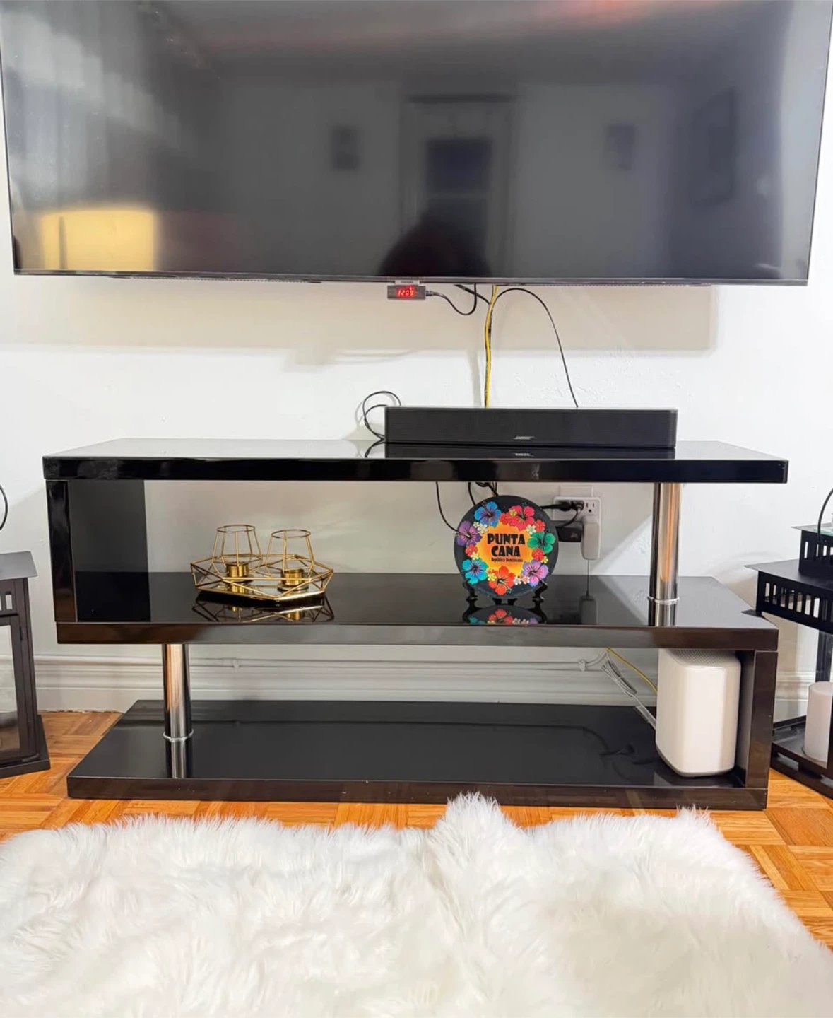 Black Glass Media Console