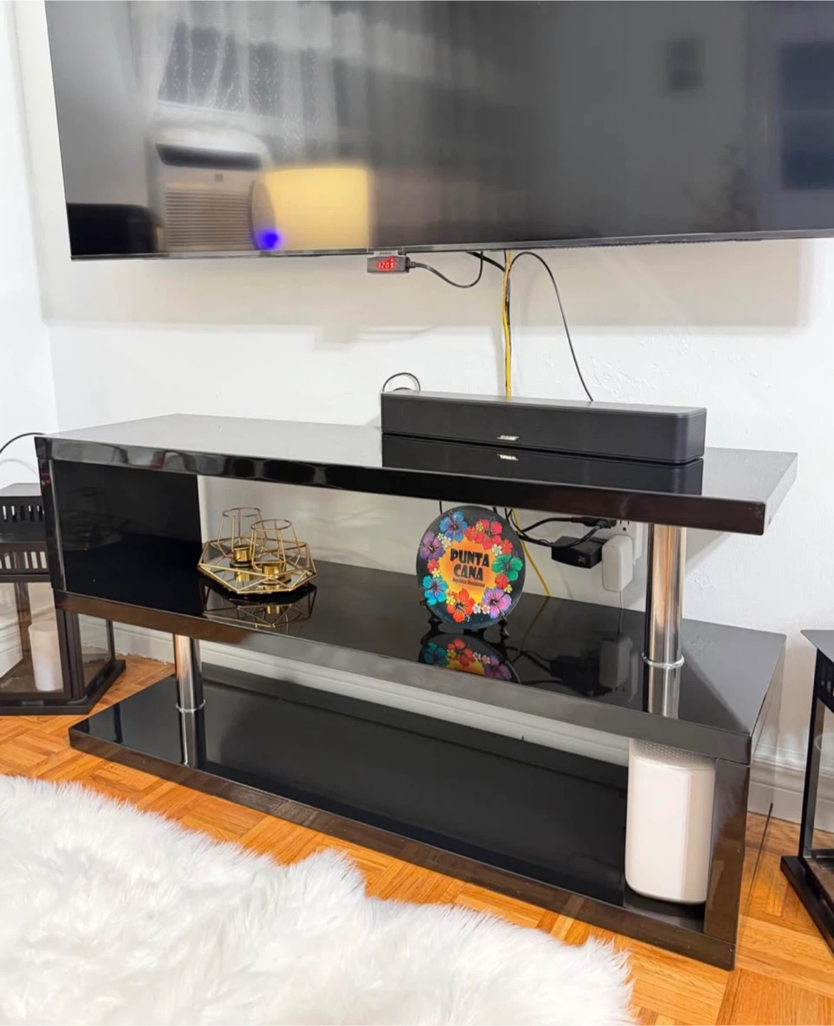 Black Glass Media Console - photo 2