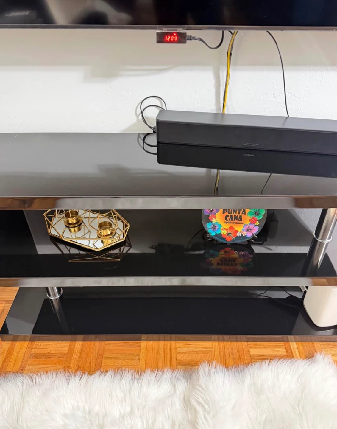 Black Glass Media Console - photo 3