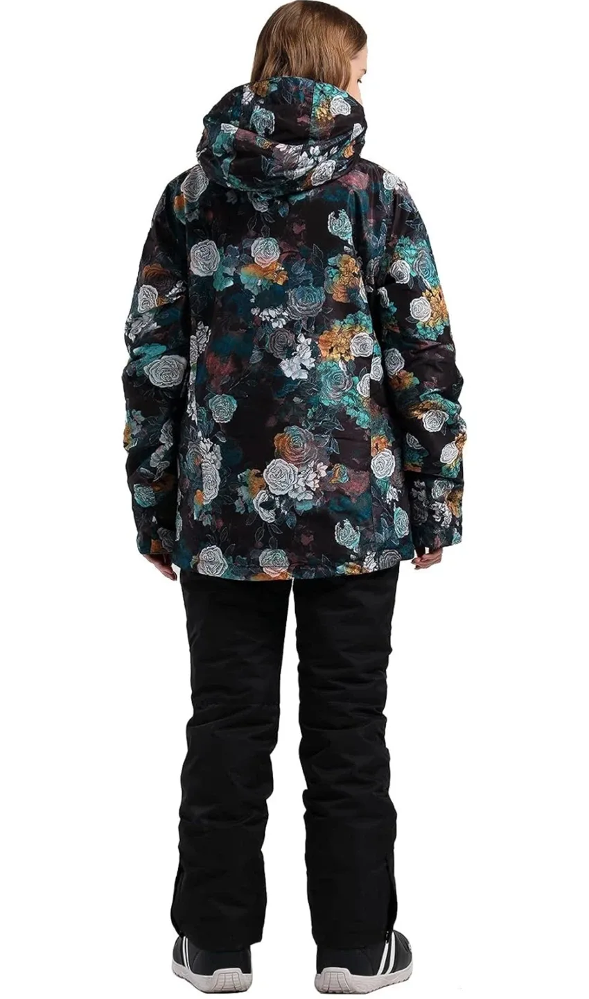 GSOU SNOW Snaining Floral Ski Jacket and Black Snow Pants Set - photo 5