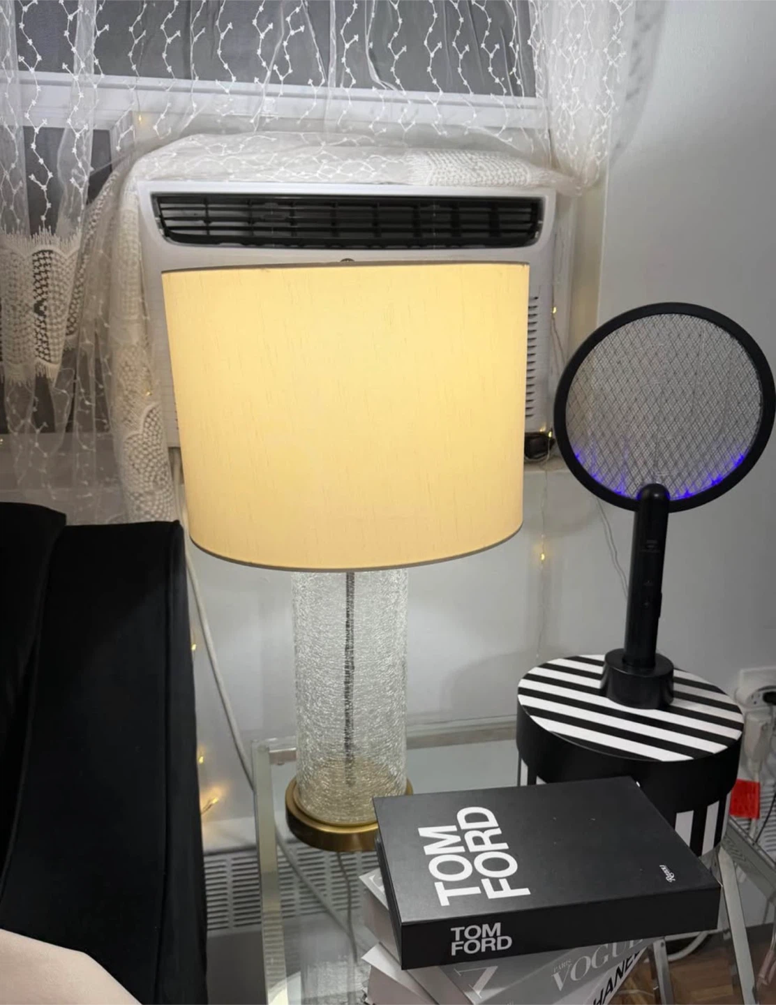Table Lamp with Textured Glass Base