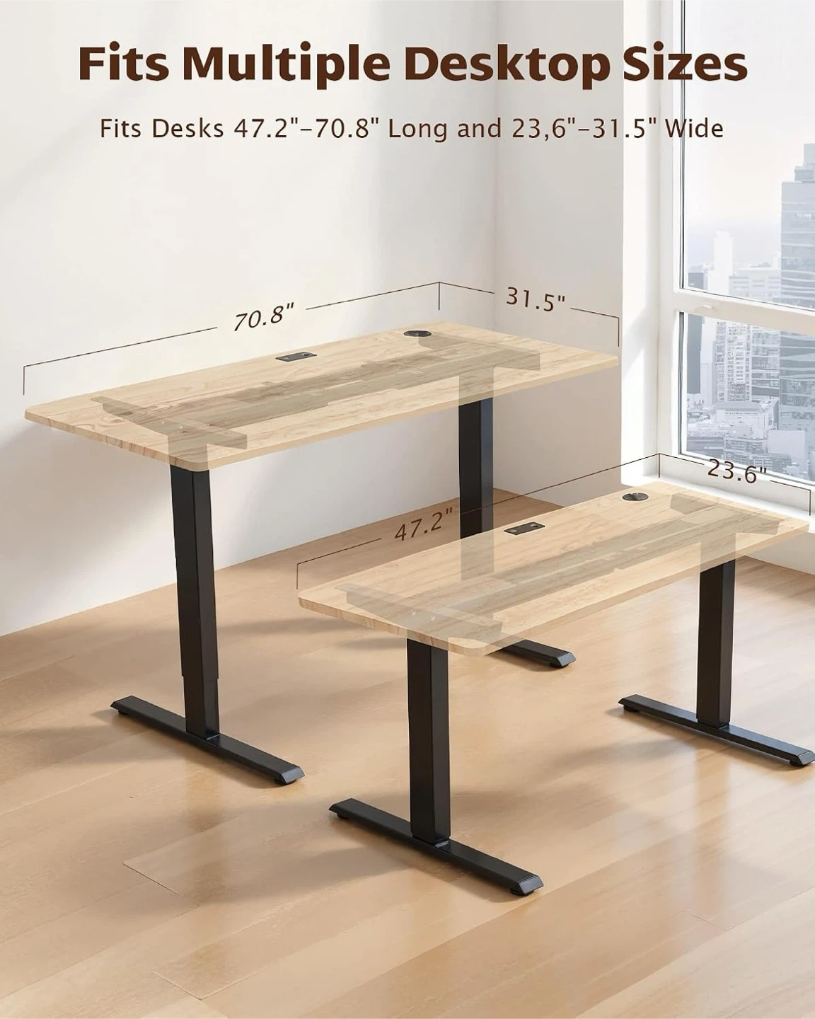 TOPSKY Dual Motor Electric Standing Desk Frame (Black) - photo 2