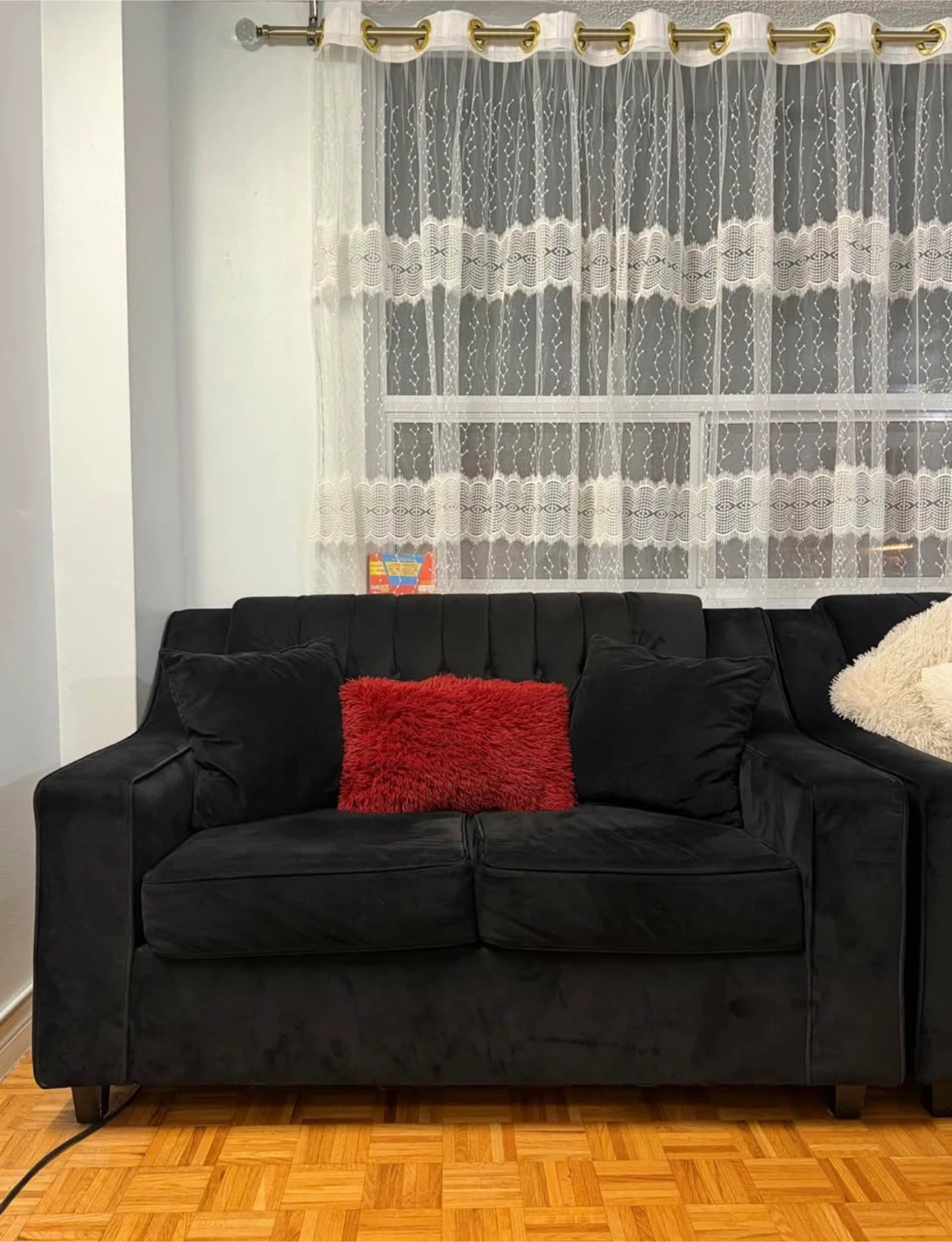 Black Velvet Sofa