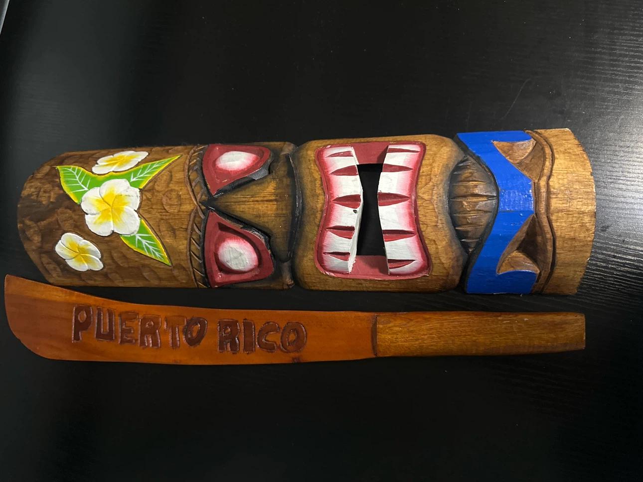Puerto Rico Wooden Tiki Mask Wall Decor