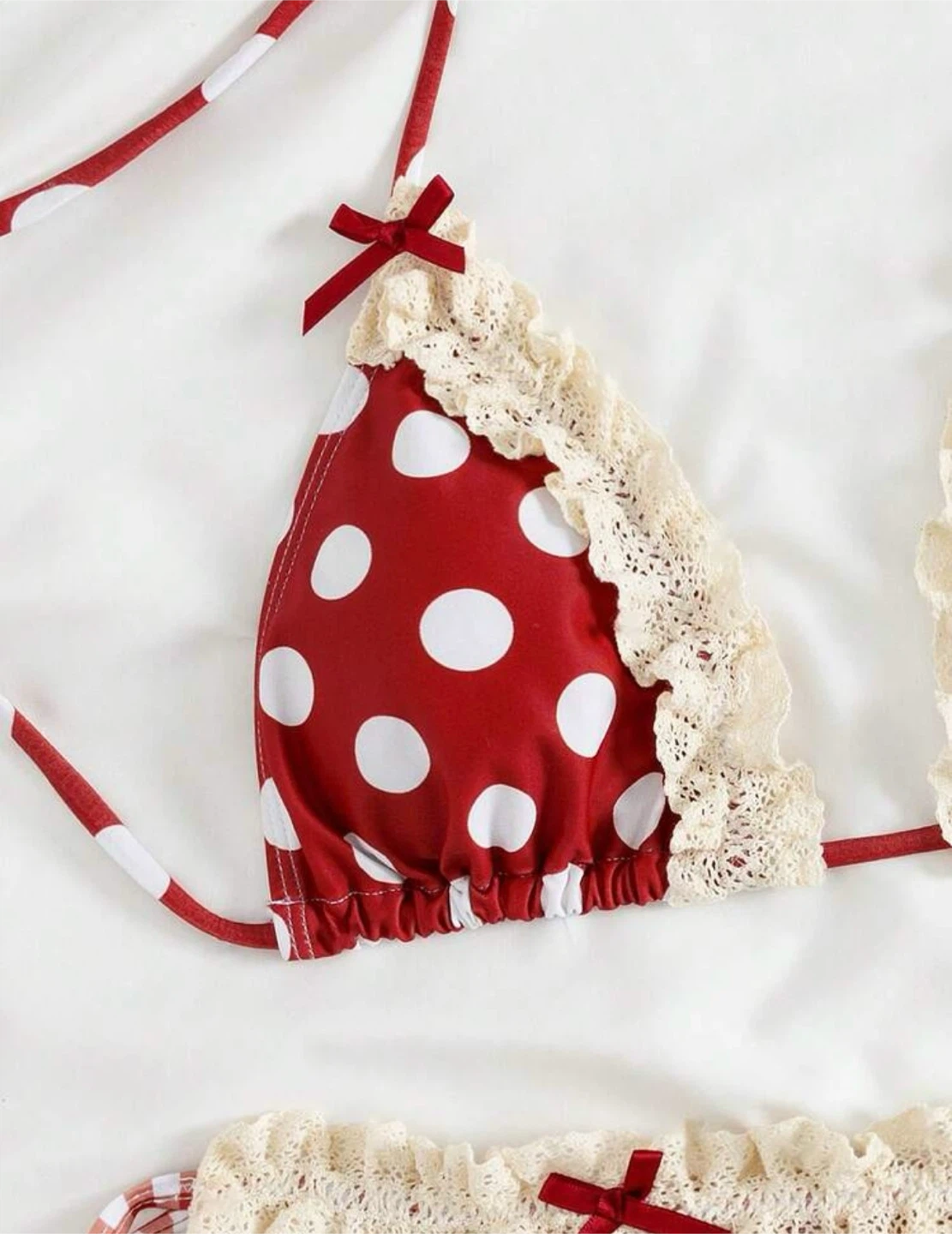 Red Polka Dot and Gingham Bikini Set - photo 3