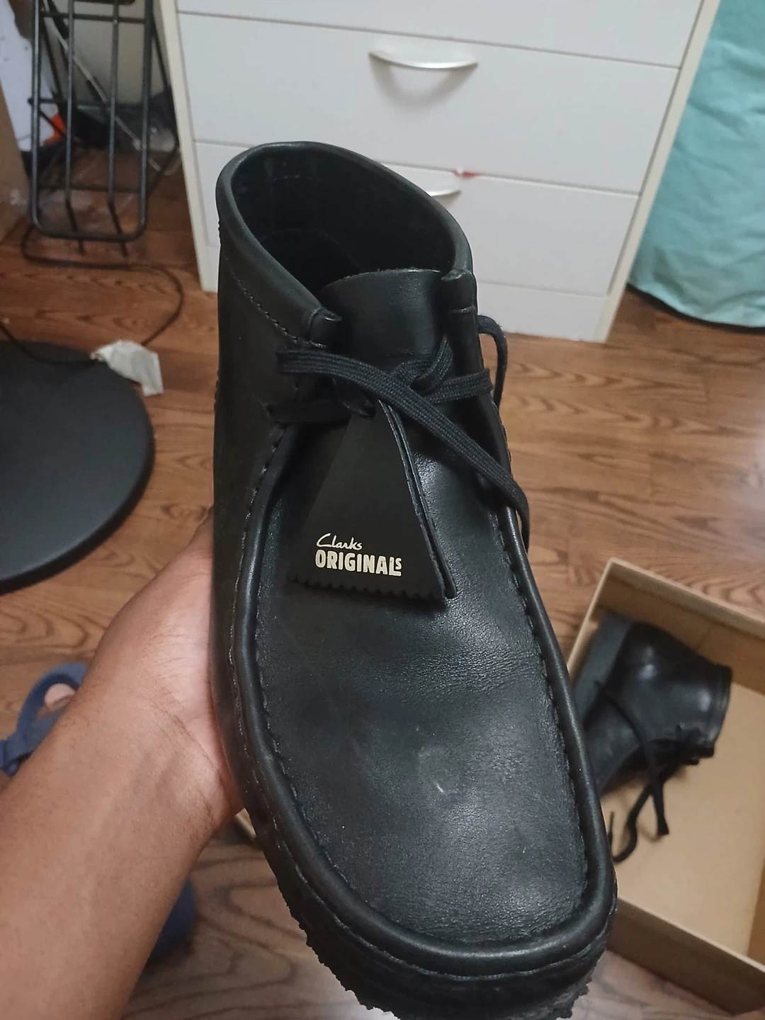 Clarks Originals Wallabee Hi Black Leather Boots - photo 2