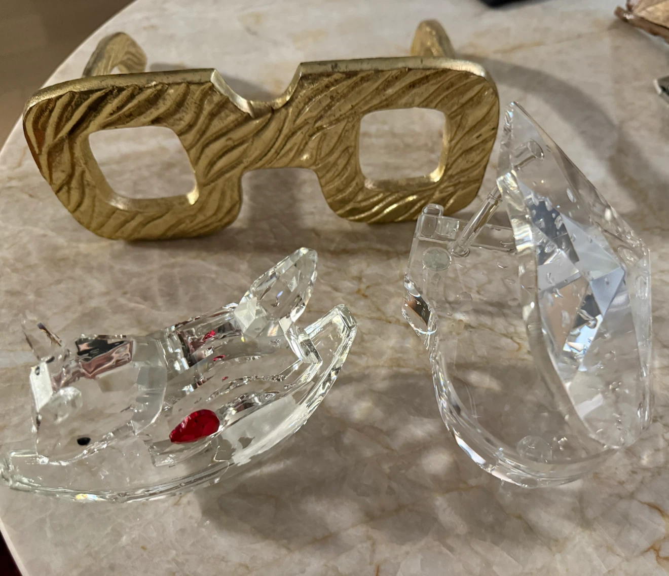 Swarovski Crystal Figurines - Rocking Horse and Piano