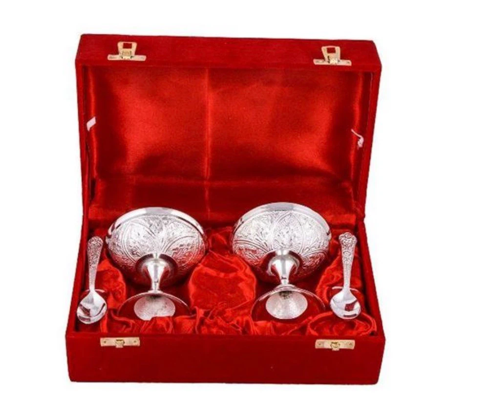 Silver-Plated Decorative Bowl and Spoon Set - photo 5