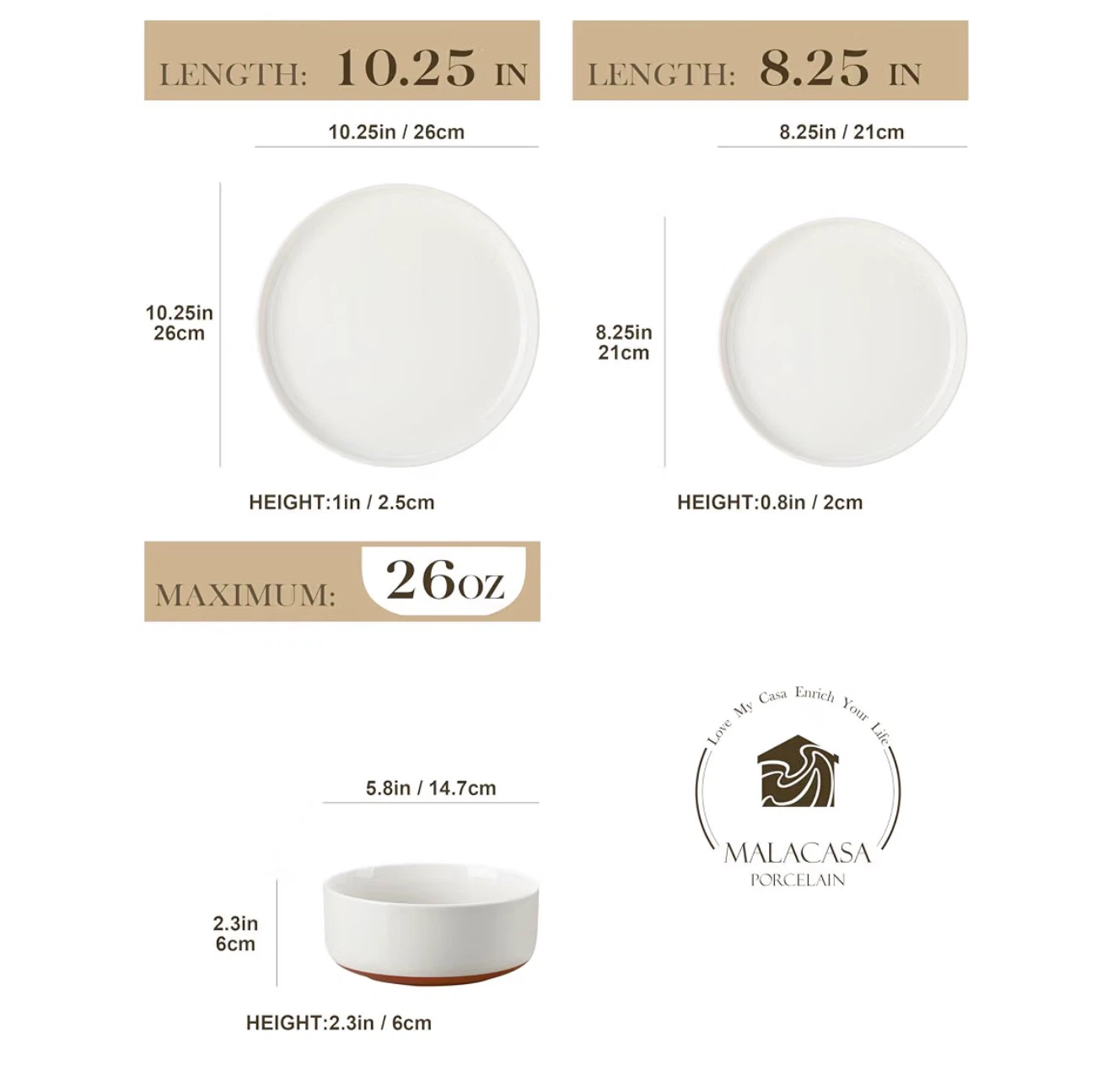 MALACASA Plates and Bowls Sets - 12 Pieces [NEW] - photo 3