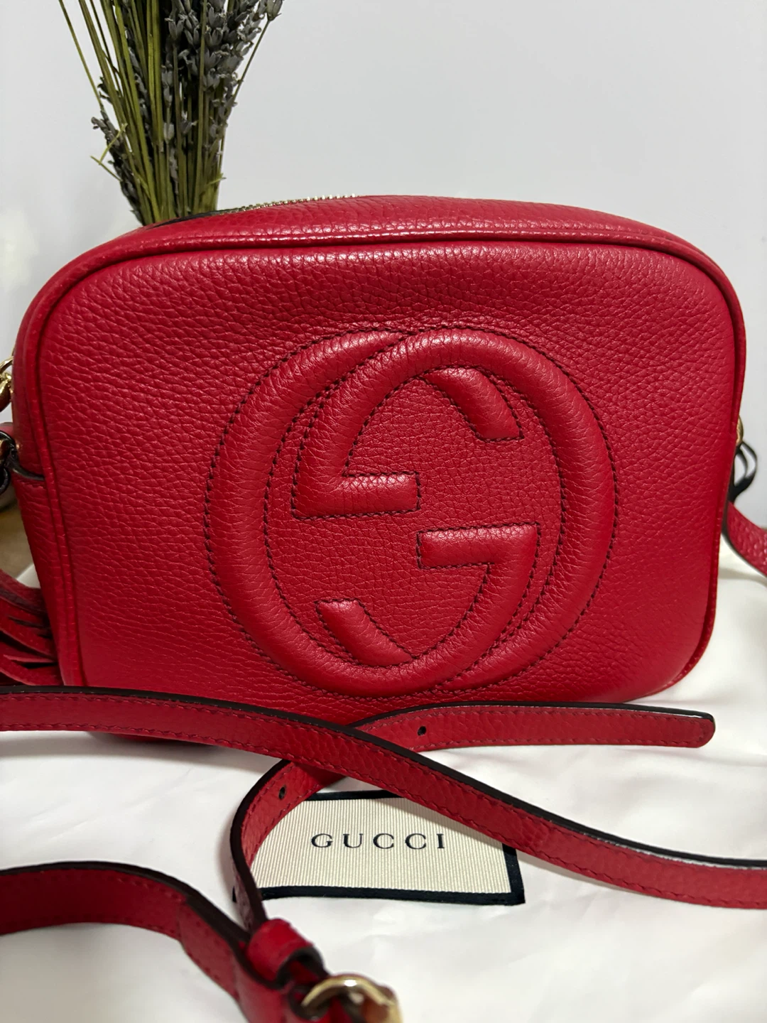 Gucci Soho Disco Red Leather Crossbody Bag