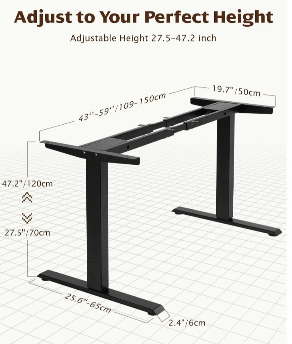 TOPSKY Dual Motor Electric Standing Desk Frame (Black) - photo 5